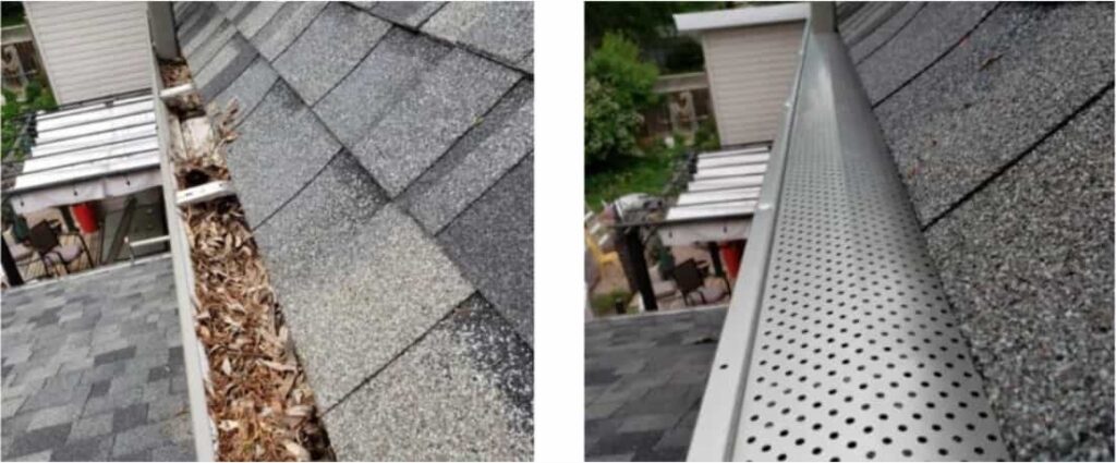 Gutter Guards Before and After Comp