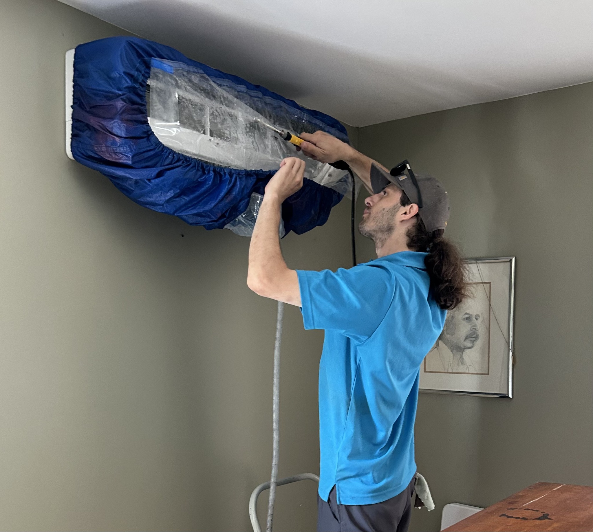 Mini split cleaning by Mansfield Services in Vermont