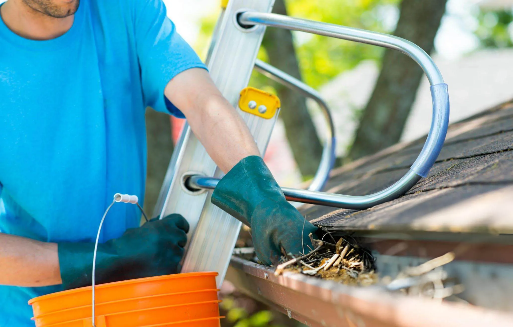 Gutter cleaning protecting a Vermont home from water damage