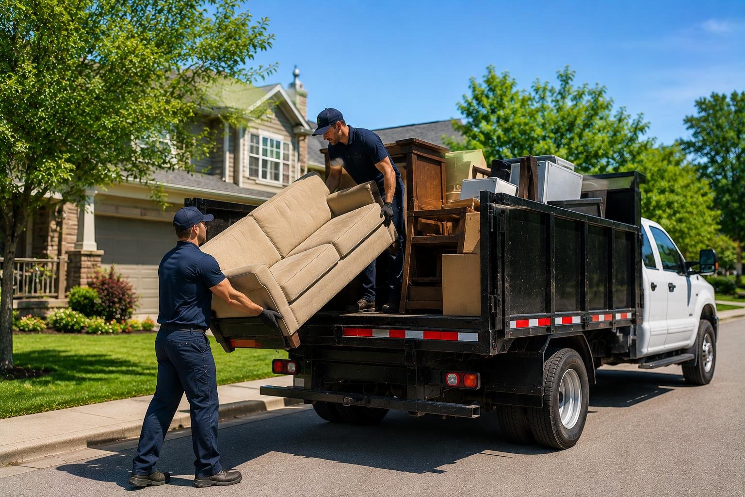 Loaded truck bed after a Mansfield Services junk removal visit in Vermont