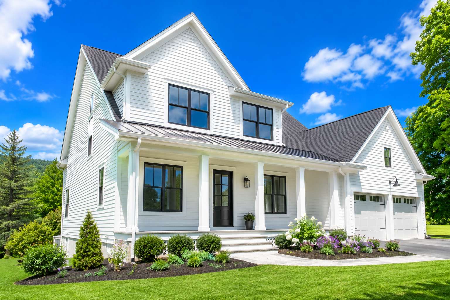 Bright, well-kept white Vermont home cared for by Mansfield Services