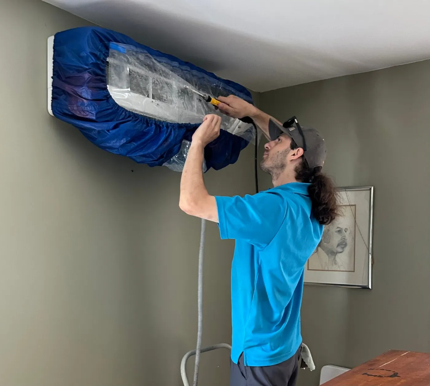 Mini split cleaning by Mansfield Services in Vermont
